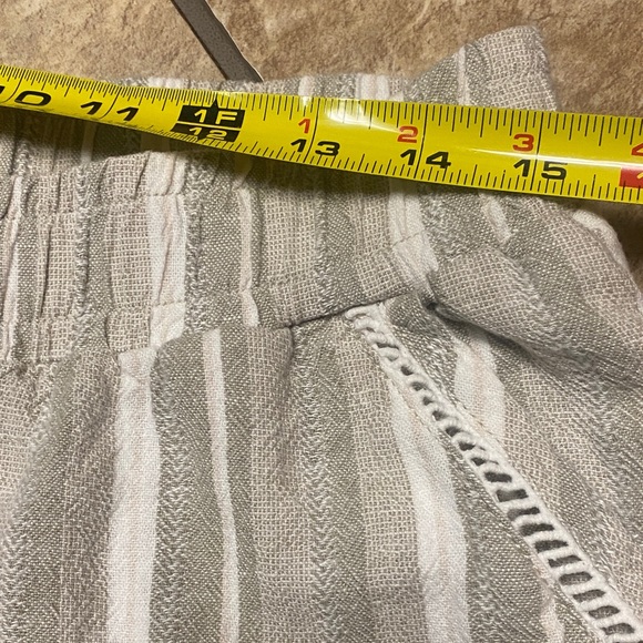 Briggs New York Linen Blend Wide Leg Cozy Large Striped Pants - Picture 8 of 10